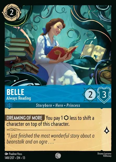 Belle - Always Reading, Disney Lorcana card CH13-148 — Attack of the Vine! set