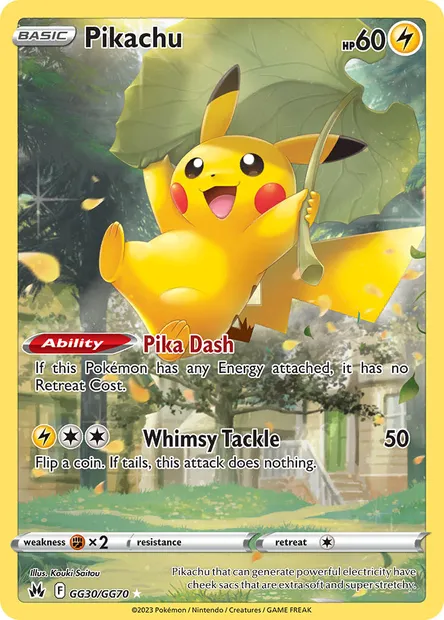 Pikachu, Pokémon card CRZ GG30 — Crown Zenith set