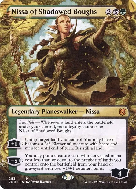 Nissa of Shadowed Boughs, Magic card ZNR 283 — Zendikar Rising set
