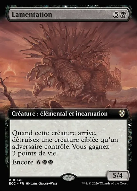 Lamentation, carte Magic ECC 30 — extension Lorwyn Eclipsed Commander