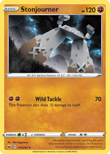 Stonjourner, Pokémon card SSH 114 — Sword & Shield set