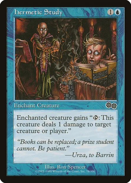 Hermetic Study, Magic card USG 78 — Urza's Saga set