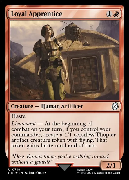 Loyal Apprentice, Magic card PIP 718 — Fallout set