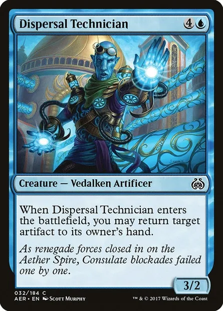 Dispersal Technician, Magic card AER 32 — Aether Revolt set