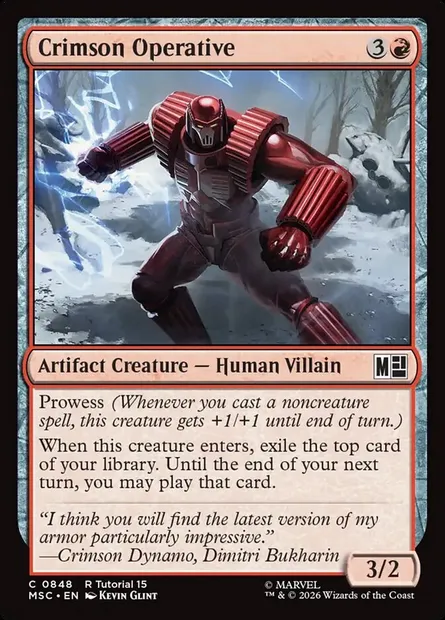 Crimson Operative, Magic card MSC 848 — Marvel Super Heroes Commander set