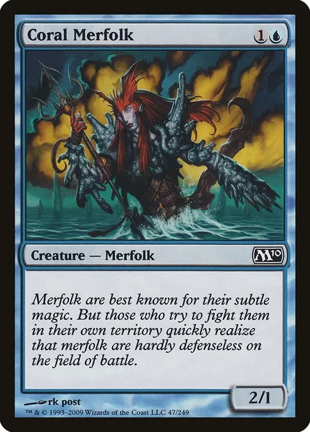 Coral Merfolk, Magic card M10 47 — Magic 2010 set