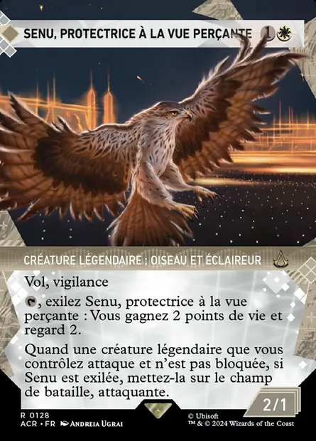 Senu, protectrice à la vue perçante, carte Magic ACR 128 — extension Assassin's Creed