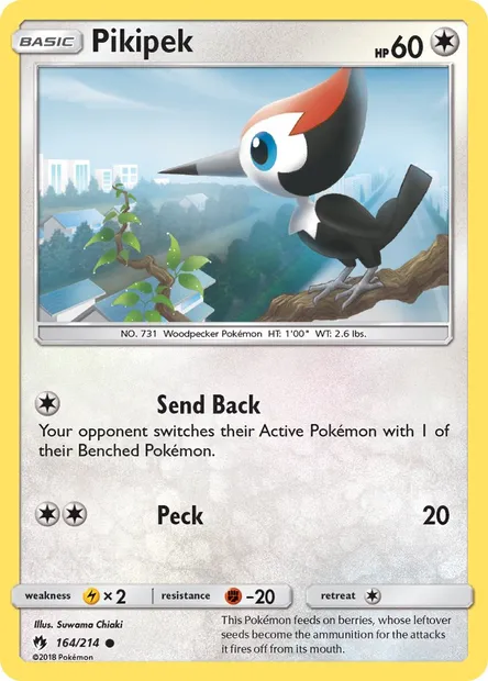 Pikipek, Pokémon card LOT 164 — Lost Thunder set