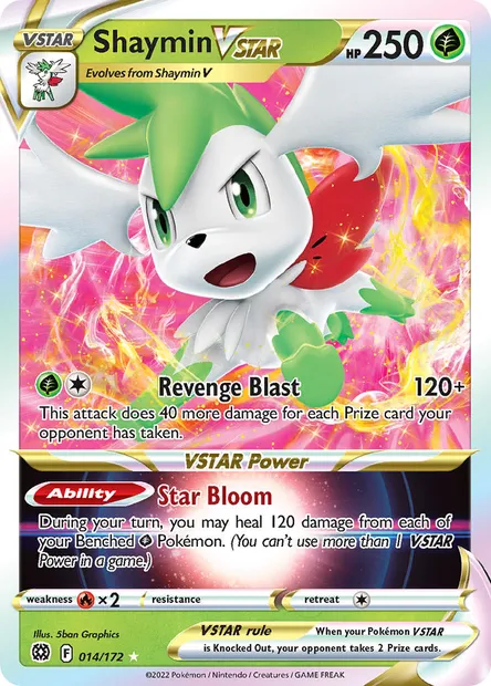Shaymin VSTAR, Pokémon card BRS 014 — Brilliant Stars set