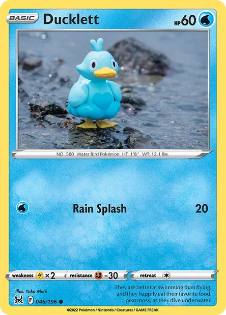 Ducklett, Pokémon card LOR 046 — Lost Origin set