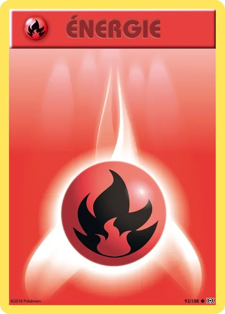 Énergie Feu, carte Pokémon EVO 92 — extension Évolutions