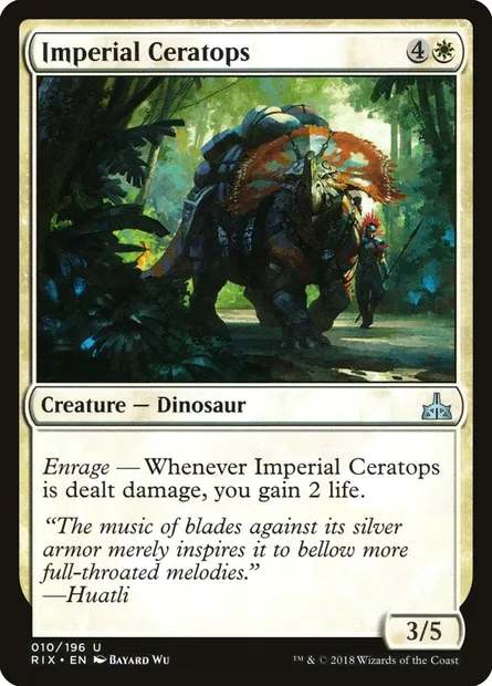 Imperial Ceratops, Magic card RIX 10 — Rivals of Ixalan set