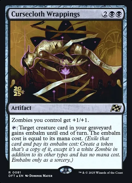 Cursecloth Wrappings, Magic card PDFT 81s — Aetherdrift Promos set