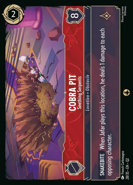 Cobra Pit - Seething Serpents, Disney Lorcana card Q2-028 — Illumineer's Quest: Palace Heist set