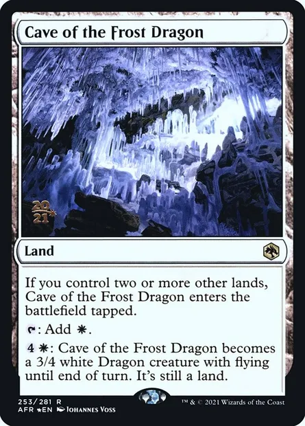 Grotte du dragon de givre, carte Magic PAFR 253s — extension Adventures in the Forgotten Realms Promos