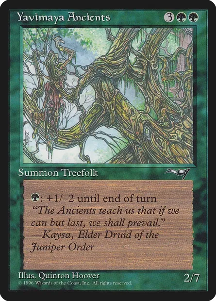 Yavimaya Ancients, Magic card ALL 104a — Alliances set