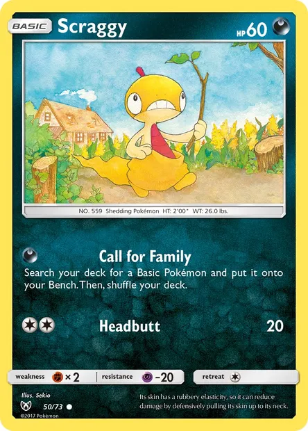 Scraggy, Pokémon card SLG 50 — Shining Legends set