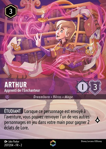 Arthur - Apprenti de l'Enchanteur, carte Disney Lorcana CH2-207 — extension L'Ascension des Floodborn