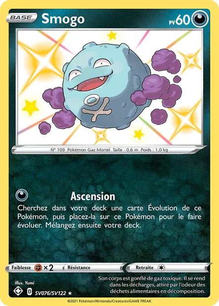 Smogo, carte Pokémon SHF SV076 — extension Destinées Radieuses
