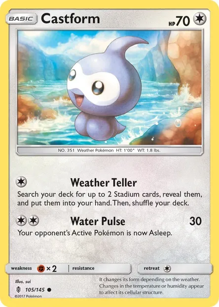 Castform, Pokémon card GRI 105 — Guardians Rising set