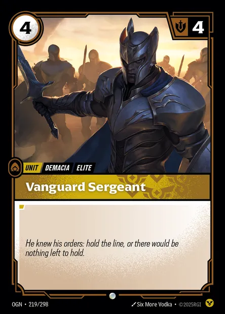 Vanguard Sergeant, carte Riftbound OGN 219 — extension Origins