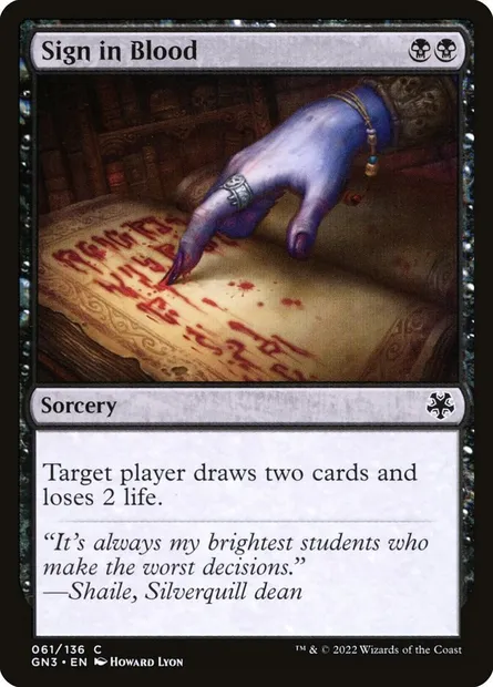 Sign in Blood, Magic card GN3 61 — Game Night: Free-for-All set