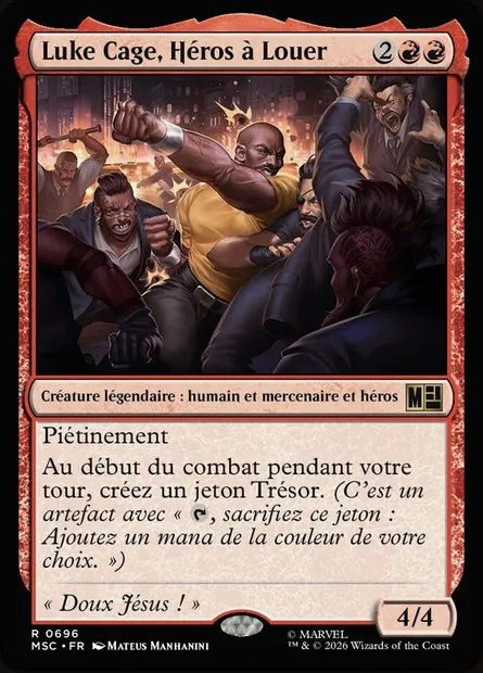 Luke Cage, Héros à Louer, carte Magic MSC 696 — extension Marvel Super Heroes Commander