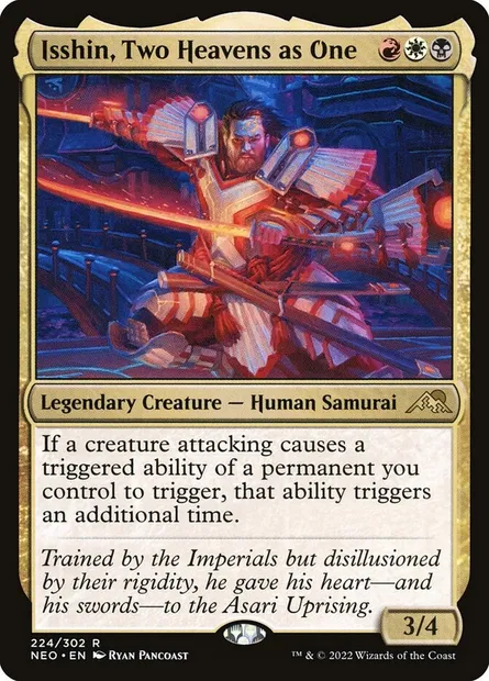 Isshin, Two Heavens as One, Magic card NEO 224 — Kamigawa: Neon Dynasty set