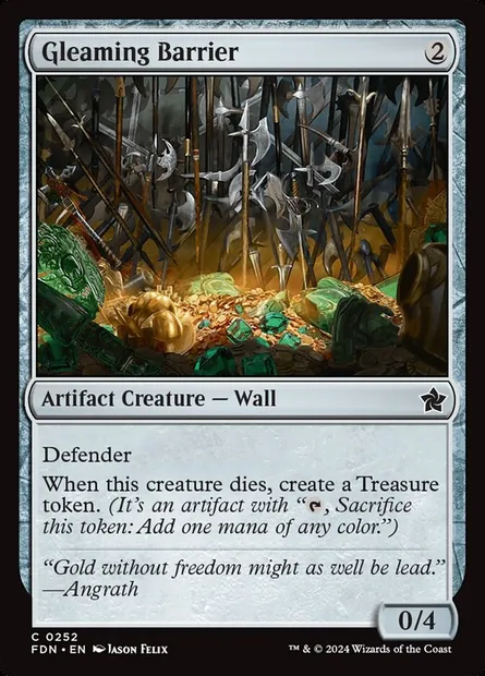 Gleaming Barrier, Magic card FDN 252 — Foundations set