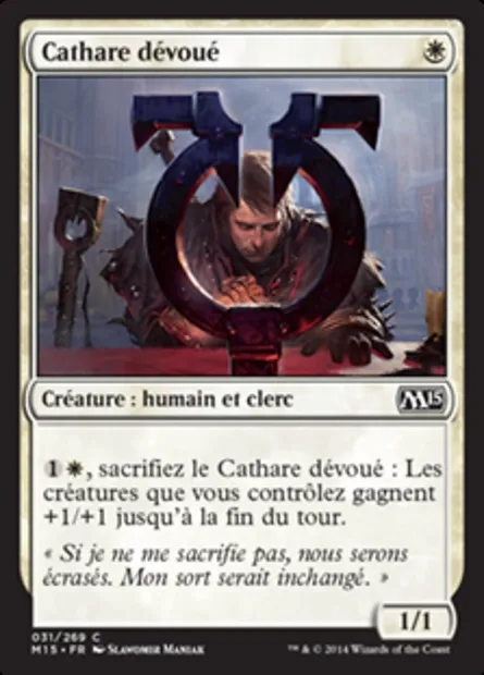 Cathare dévoué, carte Magic M15 31 — extension Magic 2015