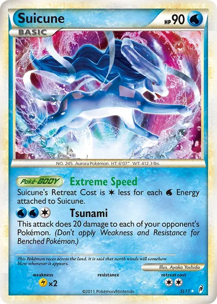 Suicune, carte Pokémon CL SL11 — extension L'appel des Légendes