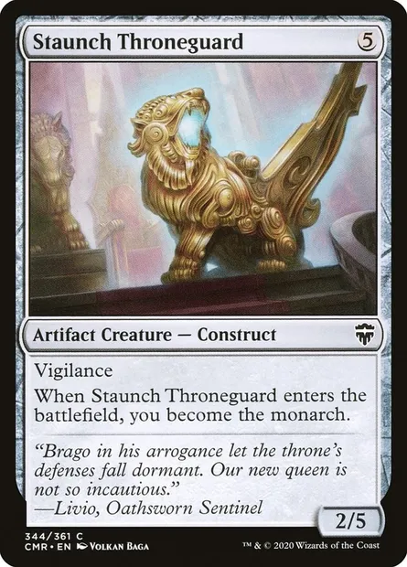 Staunch Throneguard, Magic card CMR 344 — Commander Legends set