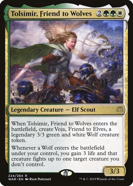 Tolsimir, Friend to Wolves, Magic card WAR 224 — War of the Spark set