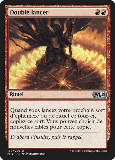 Double lancer, carte Magic M19 137 — extension Core Set 2019