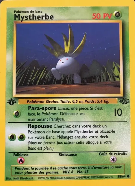 Mystherbe, carte Pokémon JU 58 — extension Jungle