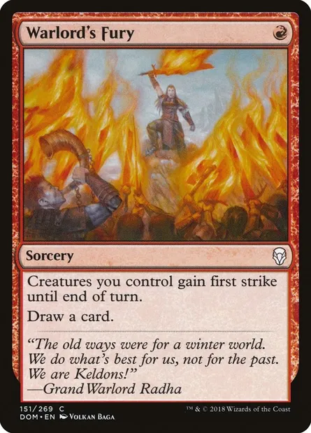 Warlord's Fury, Magic card DOM 151 — Dominaria set