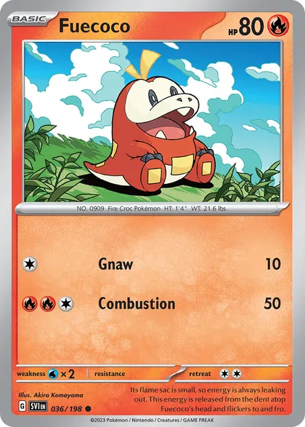 Fuecoco, Pokémon card SVI 036 — Scarlet & Violet set