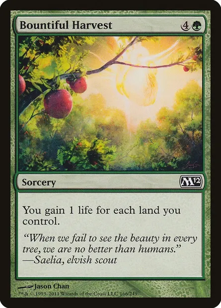 Bountiful Harvest, Magic card M12 166 — Magic 2012 set