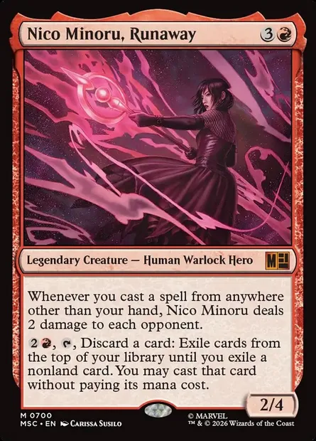 Nico Minoru, Runaway, Magic card MSC 700 — Marvel Super Heroes Commander set