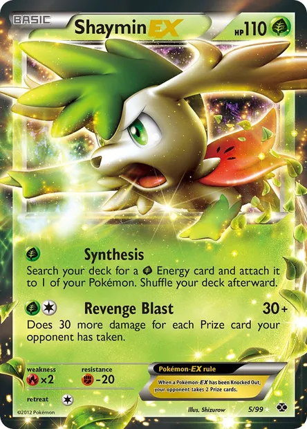 Shaymin-EX, Pokémon card NXD 5 — Next Destinies set