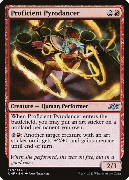 Proficient Pyrodancer, Magic card UNF 120 — Unfinity set