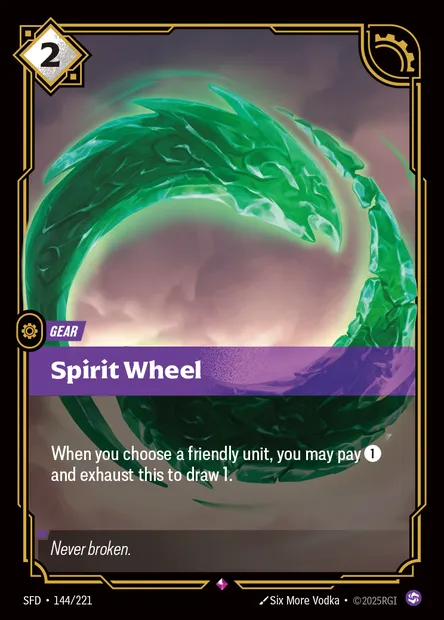Spirit Wheel, carte Riftbound SFD 144 — extension Spiritforged