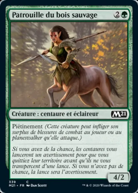 Patrouille du bois sauvage, carte Magic M21 339 — extension Core Set 2021
