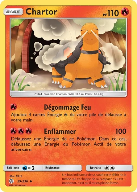 Chartor, carte Pokémon CEC 29 — extension Éclipse Cosmique