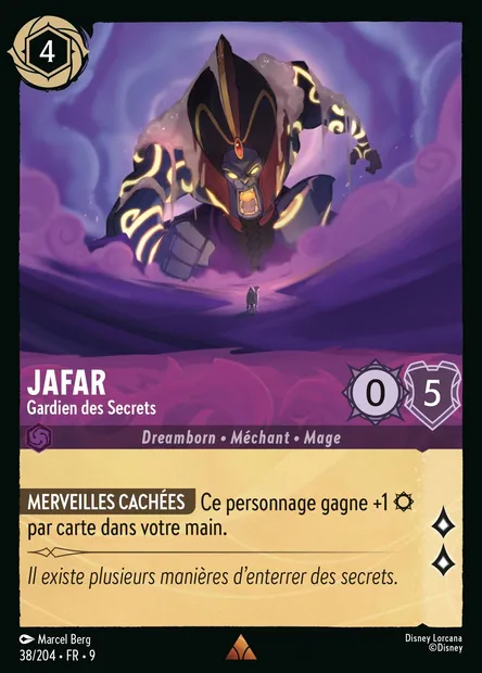 Jafar - Gardien des Secrets, carte Disney Lorcana CH9-038 — extension Fabuleux