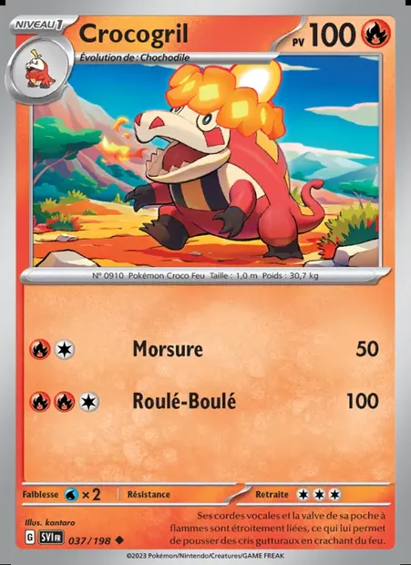 Crocogril, carte Pokémon SVI 037 — extension Écarlate et Violet