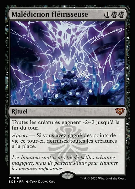 Malédiction flétrisseuse, carte Magic SOS 105 — extension Secrets of Strixhaven