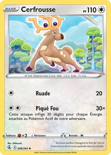 Cerfrousse, carte Pokémon FST 208 — extension Poing de Fusion