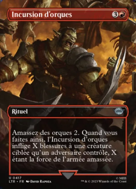 Incursion d'orques, carte Magic LTR 417 — extension Le Seigneur des Anneaux : chroniques de la Terre du Milieu