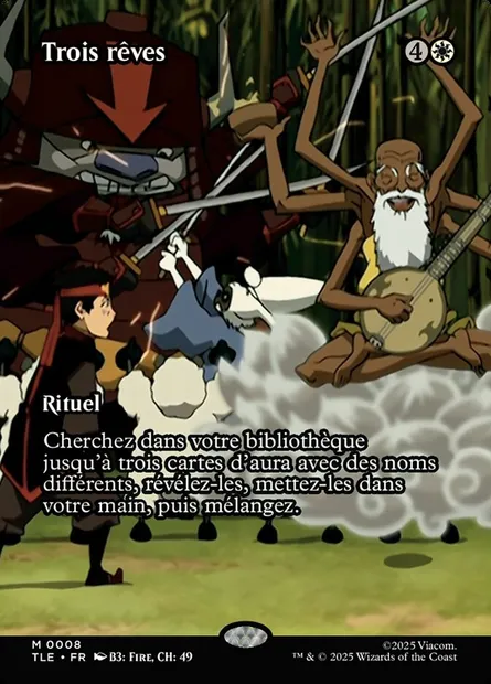 Trois rêves, carte Magic TLE 8 — extension Avatar: The Last Airbender Eternal